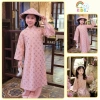 Áo dài Tết bé gái 2.026 cách tân sang chảnh vải kim sa hoa 4 cánh thiết kế tinh tế đẹp mắt - 109.000đ