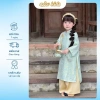 Áo Dài Tết Bé Gái A&V KIDS Gấm Tơ Hoa Chìm Cổ Tròn Dáng Rộng Sang Chảnh 300k 4