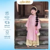Áo Dài Tết Bé Gái A&V KIDS Gấm Tơ Hoa Chìm Cổ Tròn Dáng Rộng Sang Chảnh 300k 6