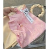 Áo dài tết bé gái gấm lụa 2 da đính hoa cúc thủ công, tặng kèm bờm, size 7‑27kg, thiết kế sang trọng, phù hợp tiệc xuân - Giá 245.000₫ 9
