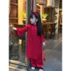 Áo dài tết bé gái gấm lụa 2 da đính hoa cúc thủ công, tặng kèm bờm, size 7‑27kg, thiết kế sang trọng, phù hợp tiệc xuân - Giá 245.000₫ 10