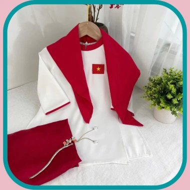 Áo Dài Tết Bé Gái LANVY Design, Kèm Dây Ngọc & Vòng, Size 6-30kg, Giao 1-2 Ngày, Giá 288k 2