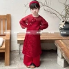 Áo Dài Tết Bé Gái Vải Lụa Gấm Đỏ Hoa 3D Nhẹ Nhàng, Thanh Lịch - Độc quyền OH KIDS 5