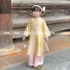 Áo Dài Tết Bé Gái Vải Lụa Vàng Ánh Kim Cao Cấp - Set Truyền Thống OH KIDS OH43 2