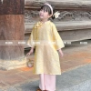 Áo Dài Tết Bé Gái Vải Lụa Vàng Ánh Kim Cao Cấp - Set Truyền Thống OH KIDS OH43 4