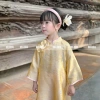 Áo Dài Tết Bé Gái Vải Lụa Vàng Ánh Kim Cao Cấp - Set Truyền Thống OH KIDS OH43 8