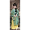 Áo dài Tết bé gái xanh óng 1‑8 tuổi, size 8‑25kg, không phụ kiện, giảm giá 147k, chất liệu mềm mại, dài tối đa 128cm 4