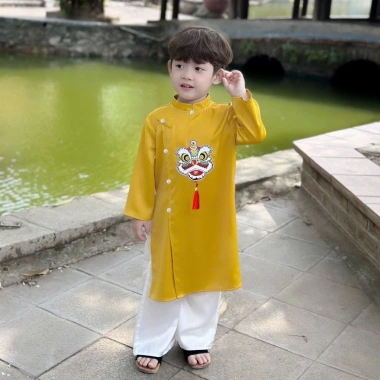 Áo dài Tết bé trai 9-50kg chất dày mềm mịn, giảm giá 345.000₫, thoải mái và sang trọng 4