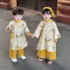 Áo dài Tết bé trai, bé gái cách tân 3D lụa chất kèm khăn đội đầu - Giảm 189k