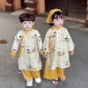 Áo dài Tết bé trai, bé gái cách tân 3D lụa chất kèm khăn đội đầu - Giảm 189k 2