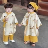 Áo dài Tết bé trai, bé gái cách tân 3D lụa chất kèm khăn đội đầu - Giảm 189k 3