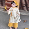 Áo dài Tết bé trai, bé gái cách tân 3D lụa chất kèm khăn đội đầu - Giảm 189k 6