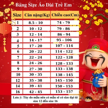 Áo dài Tết bé trai, bé gái cách tân 3D lụa chất kèm khăn đội đầu - Giảm 189k