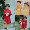 Áo dài tết bé trai, bé gái họa tiết thêu sắc nét + quần lụa cách tân - 190.000₫ 4