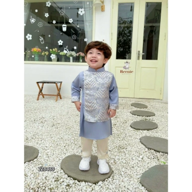 Áo dài Tết bé trai Bernie gấm rồng cách tân có quần 9-22kg - Giá ưu đãi 289k 4