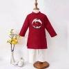 Áo dài Tết bé trai cách tân thêu vân hạc nhung dài tay Fullsize 175k 2