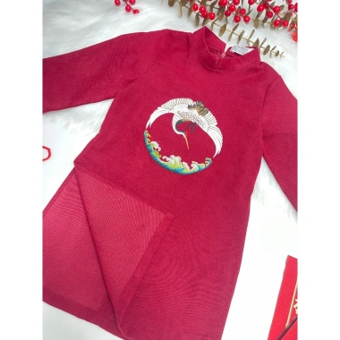 Áo dài Tết bé trai cách tân thêu vân hạc nhung dài tay Fullsize 175k 6 Áo dài Tết bé trai cách tân thêu vân hạc nhung dài tay Fullsize 175k 6
