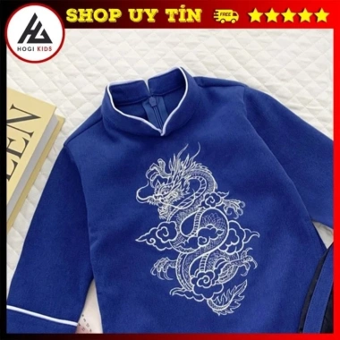 Áo dài tết bé trai cao cấp họa tiết xinh xắn, giá rẻ, FREESHIP, bán sỉ