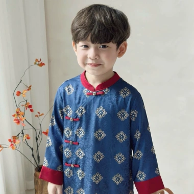 Áo Dài Tết Bé Trai CELINA BT6 Cách Tân Lụa Gấm Mềm Mịn Kèm Quần Giá 299.000 VNĐ