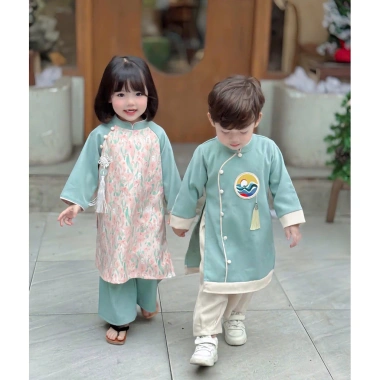 Áo Dài Tết Bé Trai CHICKBONG 8-35kg Lụa Nhung Gấm Cao Cấp Nhiều Màu 295.000₫ 7