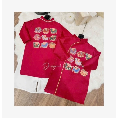 Áo dài Tết bé trai & gái Dung Kids - Thiết kế cổ truyền con giáp, size 1‑10 tuổi, chất liệu mềm mại, đồ Tết giá ưu đãi 192k