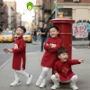 Áo Dài Tết Bé Trai KimchiBaby Vải Nhung Lì Cao Cấp Cách Tân AD26 11-30KG Không Kèm Quần - 119.900₫ 3