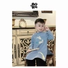 Áo dài tết bé trai nhung mềm, cách tân thêu hạc + quần lụa cao cấp SCE KIDS S003 6