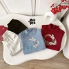 Áo dài tết bé trai nhung mềm, cách tân thêu hạc + quần lụa cao cấp SCE KIDS S003 7