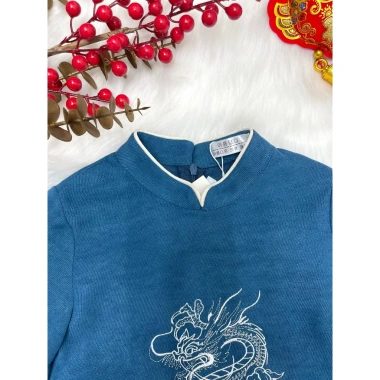 Áo dài tết bé trai PANDA STUDIO áo cách tân nhung thêu rồng fullsize thiết kế sang trọng cho bé 2-4 tuổi - Giá ưu đãi 215.000₫ 4