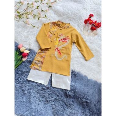 Áo dài tết bé trai thêu rồng bay, chất nhung chéo xịn, thiết kế độc đáo, độ bền cao, size 8‑28kg, giảm giá 149.000đ, giá ưu đãi, trang phục lễ hội 5 Áo dài tết bé trai thêu rồng bay, chất nhung chéo xịn, thiết kế độc đáo, độ bền cao, size 8‑28kg, giảm giá 149.000đ, giá ưu đãi, trang phục lễ hội 5