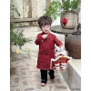 Áo dài tết bé trai vải gấm cao cấp họa tiết thủy mặc kèm quần lụa cạp chun BEEMO 5.377SDB - 239k 5