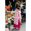 Áo dài tết cách tân bé gái 4 tà chất gấm lụa thêu hoa mềm mại: Giá ưu đãi 185.000đ 5