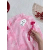 Áo dài tết cách tân bé gái 4 tà chất gấm lụa thêu hoa mềm mại: Giá ưu đãi 185.000đ 9