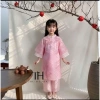 Áo Dài Tết Cách Tân Bé Họa Tiết Thêu Tỉ Mỉ và Quần Lụa Hồng Đẹp Giá ưu đãi 236k 2