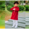 Áo dài Tết cách tân bé trai 2 màu đỏ, thêu 2 bên tay, xẻ tà, size 9‑40kg, đặc biệt, độ bền cao, giảm giá 189k - phong cách hiện đại 3