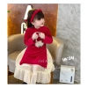 Áo Dài Tết Cách Tân Nhung Đỏ Đính Hoa Cho Bé Gái 8-38kg Giá 270k Giảm Sốc 4