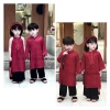 Áo dài Tết Cát Tường lụa gấm cho mẹ & bé, kèm quần đen Đậu Kids&Mom - 290k 2