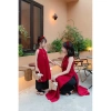 Áo dài Tết Cát Tường lụa gấm cho mẹ & bé, kèm quần đen Đậu Kids&Mom - 290k 6