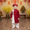 Áo dài tết đỏ cho bé trai 10-30kg - Rực rỡ ngày xuân, giảm giá 125.000 dong 3