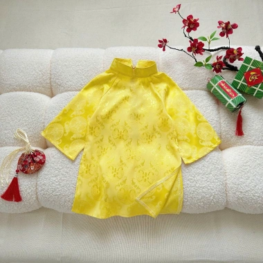 Áo Dài Tết Gấm 2 Màu Cách Tân SUMO KIDS Cho Bé Trai và Gái Size 10-27kg Giá Ưu Đãi 159k