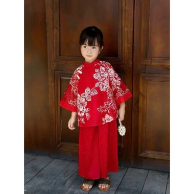 Áo Dài Tết Gấm Hoa 2 Màu Hồng Đỏ Size 8-30kg cho Bé Gái - Giá 220k 2