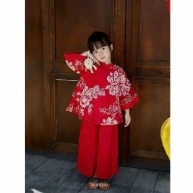 Áo Dài Tết Gấm Hoa 2 Màu Hồng Đỏ Size 8-30kg cho Bé Gái - Giá 220k 4