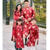 Áo Dài Tết Gia Đình Cao Cấp Màu Đỏ Truyền Thống và Hiện Đại Chụp Hình Yuripromax Giá 355.000₫ 3