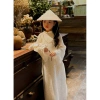 Áo Dài Tết Kem Kim Sa Sang Chảnh cho Mẹ và Bé 9-35kg - HANNAHBABY giá 440k