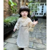 Áo Dài Tết Kem Kim Sa Sang Chảnh cho Mẹ và Bé 9-35kg - HANNAHBABY giá 440k 4
