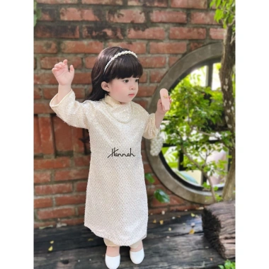 Áo Dài Tết Kem Kim Sa Sang Chảnh cho Mẹ và Bé 9-35kg - HANNAHBABY giá 440k 8