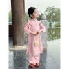 Áo dài tết Kids IU chất vải gấm tơ phố ánh sáng sang trọng, nhẹ nhàng size 16‑50kg 2