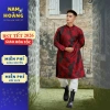 Áo dài tết nam cách tân hoa đỏ phối đen, nam tính chuẩn phom, giá ưu đãi 395k
