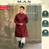 Áo dài tết nam đỏ gấm hoa cách tân cao cấp, form đứng chuẩn như hình – M.A.N giảm giá 398k