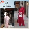 Áo Dài Thanh Mai Đính Charm Gấm Tết Dáng Suông Áo Quần ANN 279k